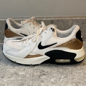 Women’s Nike Air Max Black,White and Gold Sneakers